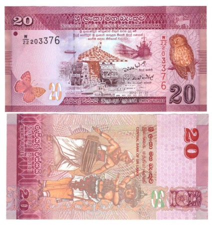 Srí Lanka 20 Rupees 2010 UNC Pick 123a 	