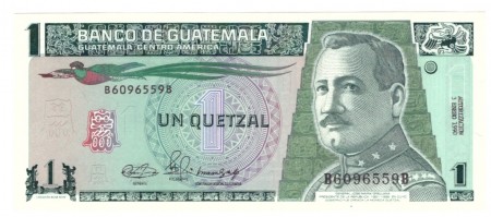 Guatemala 1 Quetzal 1990 UNC Pick 73a(2) 	