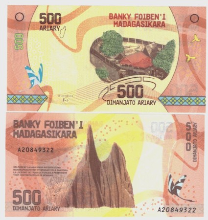 Madagaskar 500 Ariary 2017 Hybrid substrate UNC	