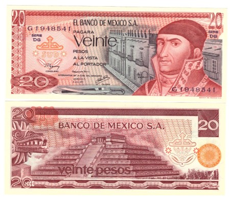 Mexiko 20 Pesos 8.7.1976 UNC	