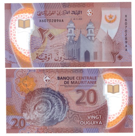 Mauretánia 20 Ouguiya 2020 (2021) Polymer UNC	    