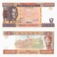 Guinea 1.000 Francs 1998﻿ séria KB UNC	